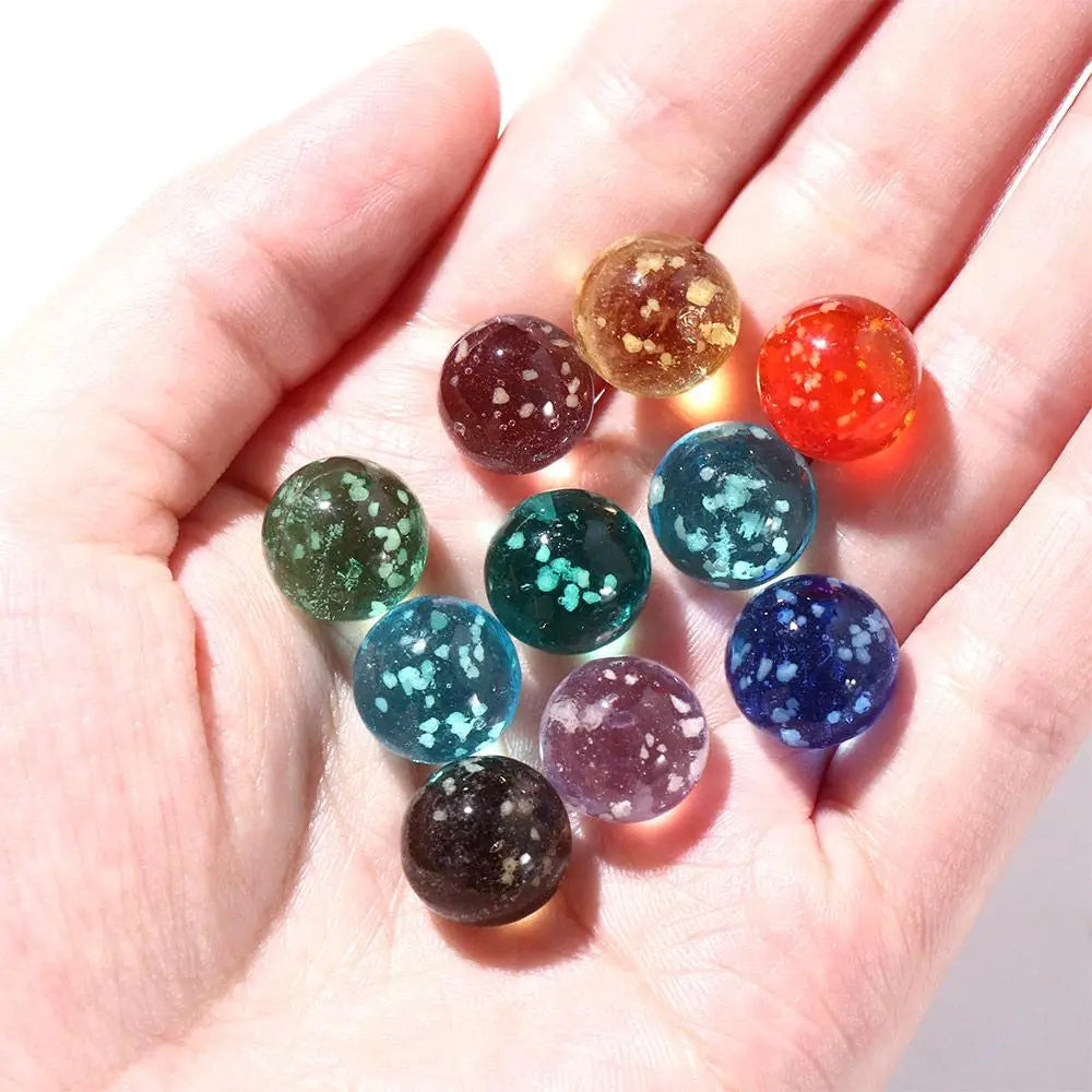 10 pièces/paquet Billes en verre lumineuses dans l'obscurité Billes en verre non poreuses Bille en verre pour aquarium 10 pièces/paquet 16 mm