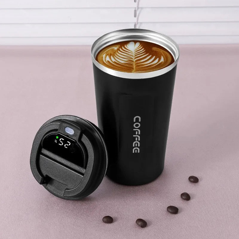 Tasse à café Thermos 380/510 ml en acier inoxydable avec affichage de la température, bouteille d'eau isolée, flasque sous vide.