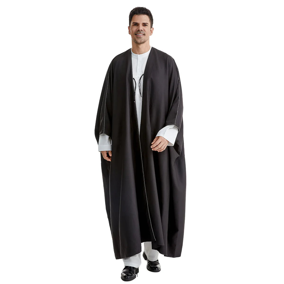 Ramadan Djellaba Eid Abayas Gebets-Kaftan Herren Muslimischer offener Abaya Türkei Arabischer Cardigan Robe Marokko Jubba Thobe Islam Dishdasha