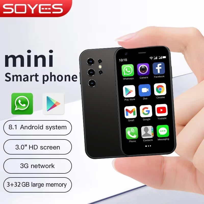 SOYES S23 Pro Mini Smartphones Android 8.1 Dual SIM 3.0'' HD 1000mAh Battery WIFI Bluetooth 3G Small Mobile Phone