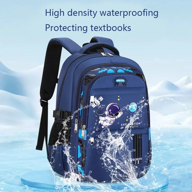 Kinderrucksack Schultaschen für Jungen Astronauten-Schulrucksack Wasserdichte Grundschultasche Mochila Infantil