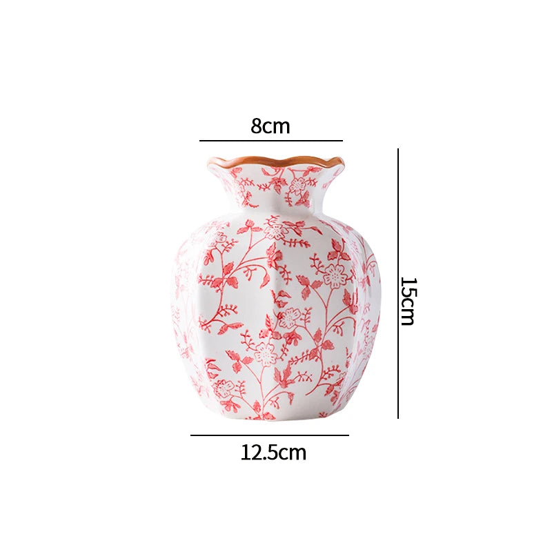 Vase à fleurs en céramique, Centre de table décoratif, Vase esthétique, Vases pour plantes hydroponiques, Ornement de bureau, Décoration d'intérieur