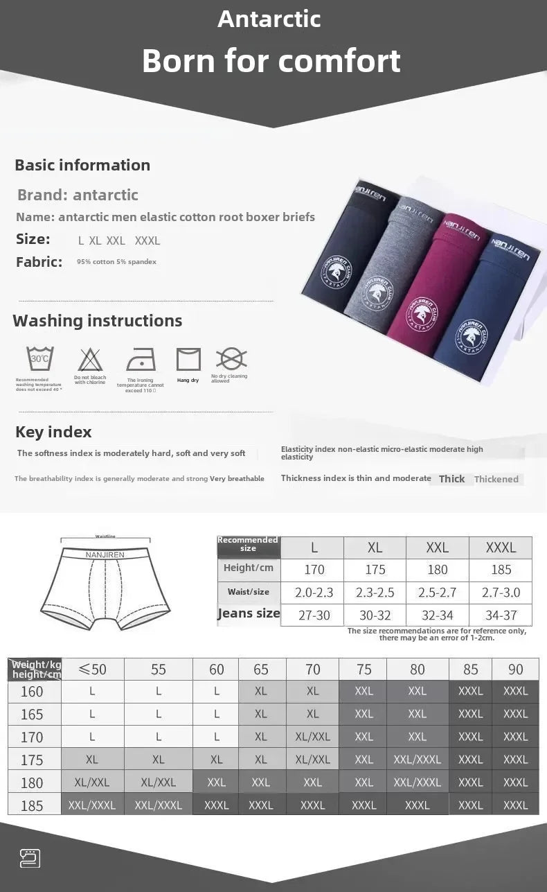 4 Pack Men's Plus Size Boxer Shorts 100% Cotton Anti-Chafe Underwear  Big & Tall Breathable Loose Fit Elastic Waistband Boxers