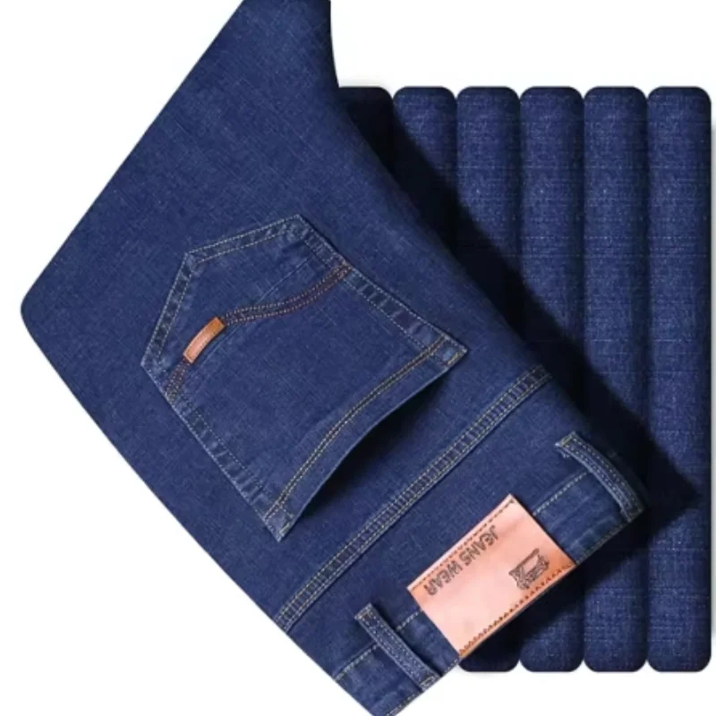 Neue Herren Leichte Luxus Stretch Slim Fit Hose Bequem Weich Business Mode Gerade Freizeit Jeans Herren Markenbekleidung