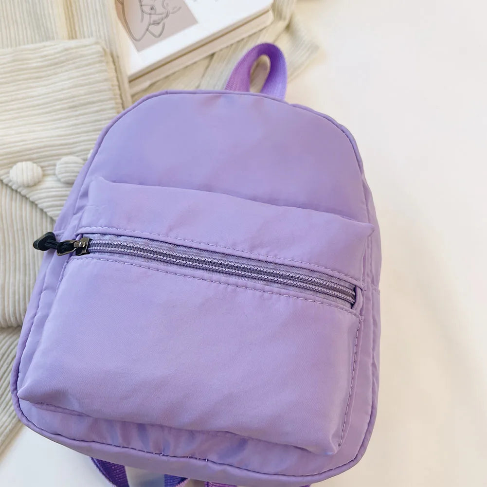 Fashion Uni-Farbe Rucksack Damen Nylon Ranzen Preppy Stil Mini-Rucksäcke