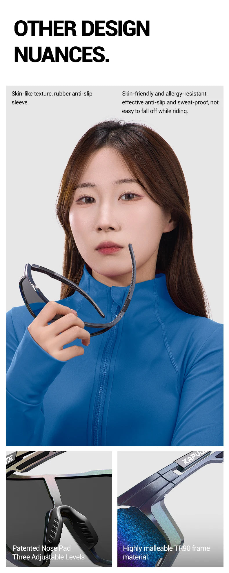 KAPVOE Nouvelle Technologie Nano Lentilles Lunettes de Cyclisme Lunettes de Soleil Sportives de Plein Air Vélo Hommes Femmes VTT Bicyclette UV400 Lunettes