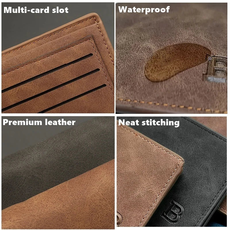 Nouveau Portefeuille Homme en Cuir PU Tendance 2022 avec Compartiment Monnaie Zippé Petit Porte-monnaie Slim Dollar Nouveau Design Portefeuille