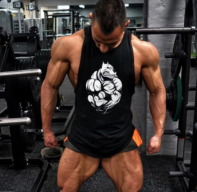 Débardeur de sport sans manches pour homme - Maillot de corps pour homme - Haut de sport pour homme - Vêtement de sport - Haut de sport stringer