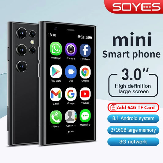SOYES S23 Pro Mini Smartphones Android 8.1 Dual SIM 3.0'' HD 1000mAh Akku WIFI Bluetooth 3G Kleines Mobiltelefon