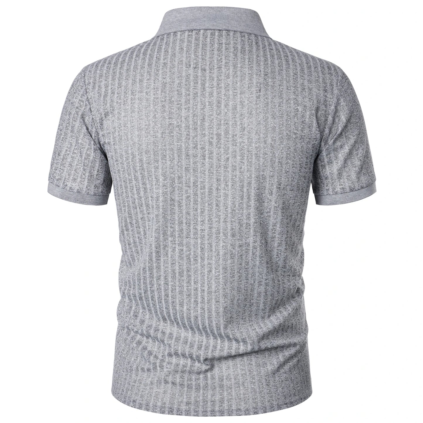 Herren Lauf-Sport-Fitnessbekleidung Sommer hochelastisches, vertikales Kurzarm-Polo-Shirt schlankes Strick-Basis-Shirt