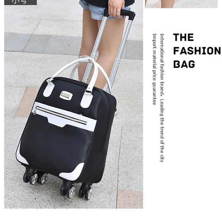Fashion Rollkoffer Damen 4 Räder Spinner Reisetaschen Herren Geschäftsreise-Taschen Oxford-Koffer Wasserdichte Trolleys