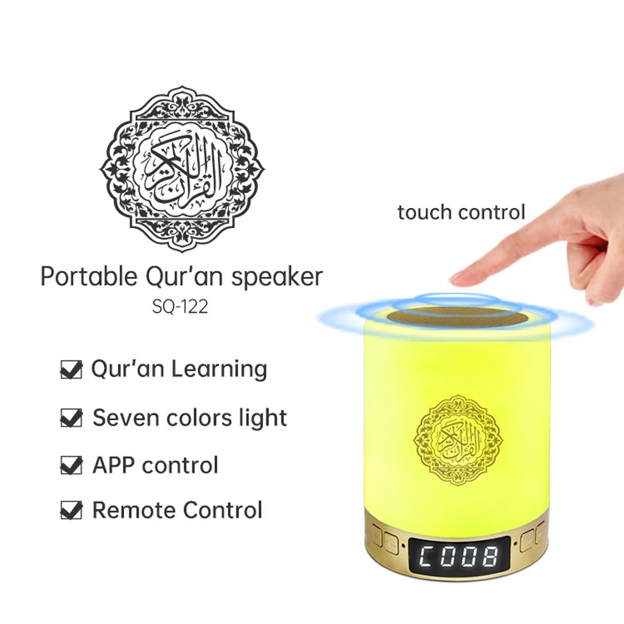 Heller Koran Azan Muslim Koran Bluetooth Lautsprecher Tragbares Nachtlicht Heilige Lampe Soundbox Musik Kabellos Caixa De Som Bocina Mp3