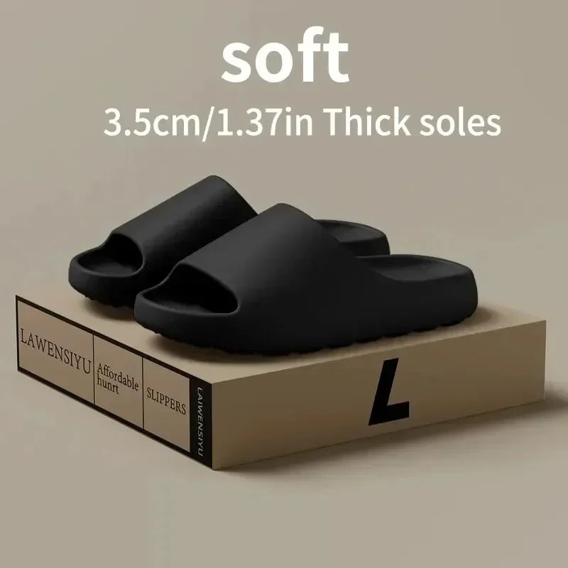 Women's Slippers EVA Soft Thick Soled Summer Fashion Slippers & Men's Yeezys Slides Beach Sandals