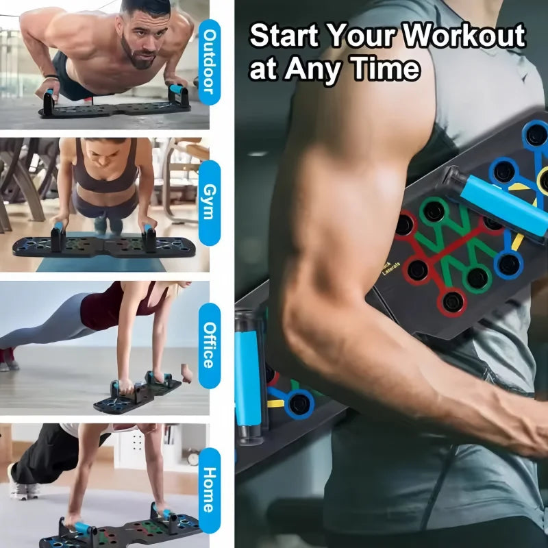 Planche de pompes multifonctionnelle - Équipement de fitness et de musculation, ensemble d'exercices à domicile, barre de pompes pliable, appareil de résistance