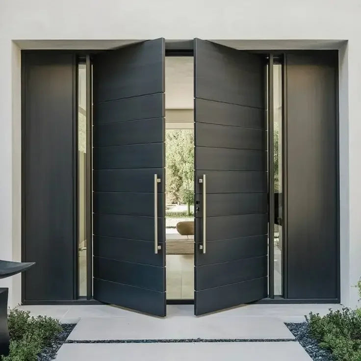 Portes Antivol pour Maison Portes de Sécurité Métalliques Vente en Gros Entrée Porte Principale à Rupture de Pont Thermique en Alliage d'Aluminium Porte Extérieure d'Entrée