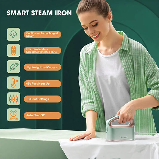 1200W Portable Iron Steam 180ML Clothes Ironing Machine Multi-angle Continuous Turbocharged Auto Power-off Steam Iron For Travel