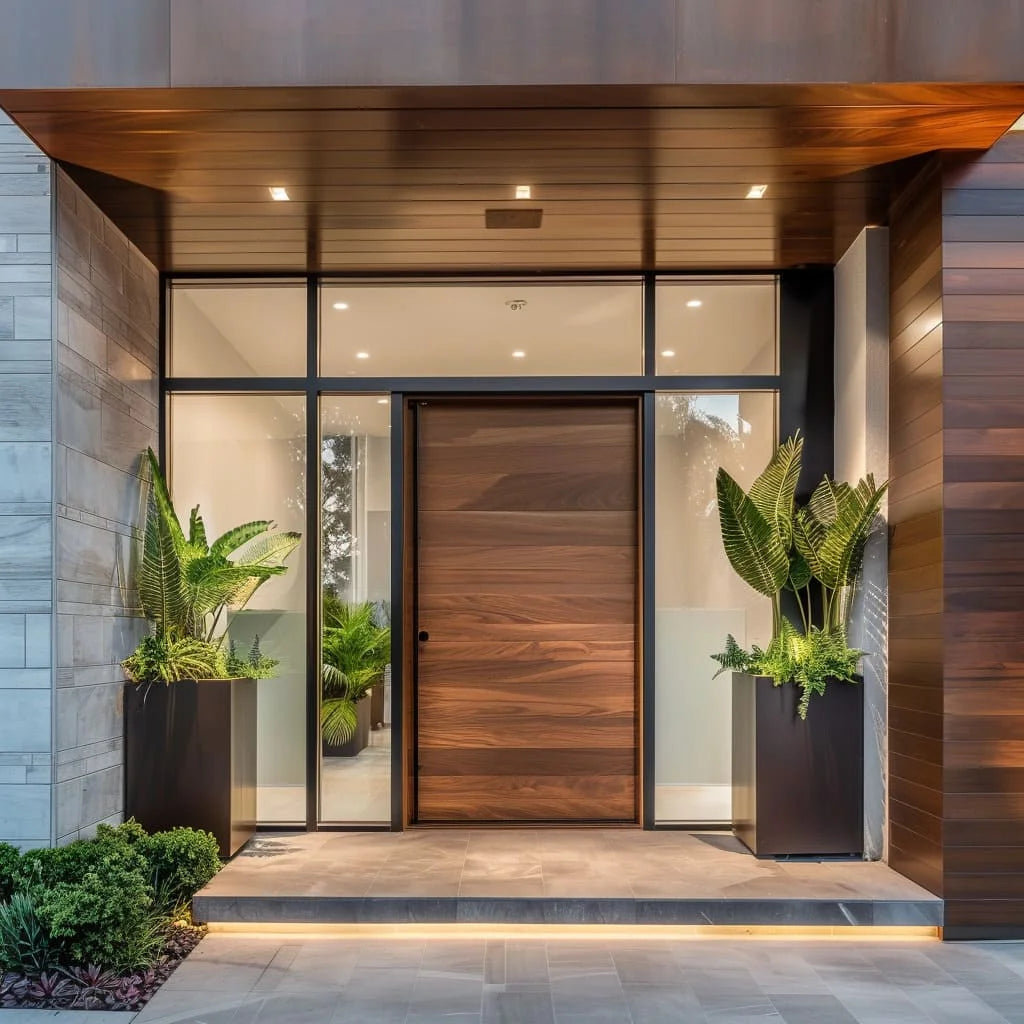 Portes principales prix usine pour la sécurité domestique, portes en aluminium au design moderne avec verre trempé pour villa, porte d'entrée personnalisée