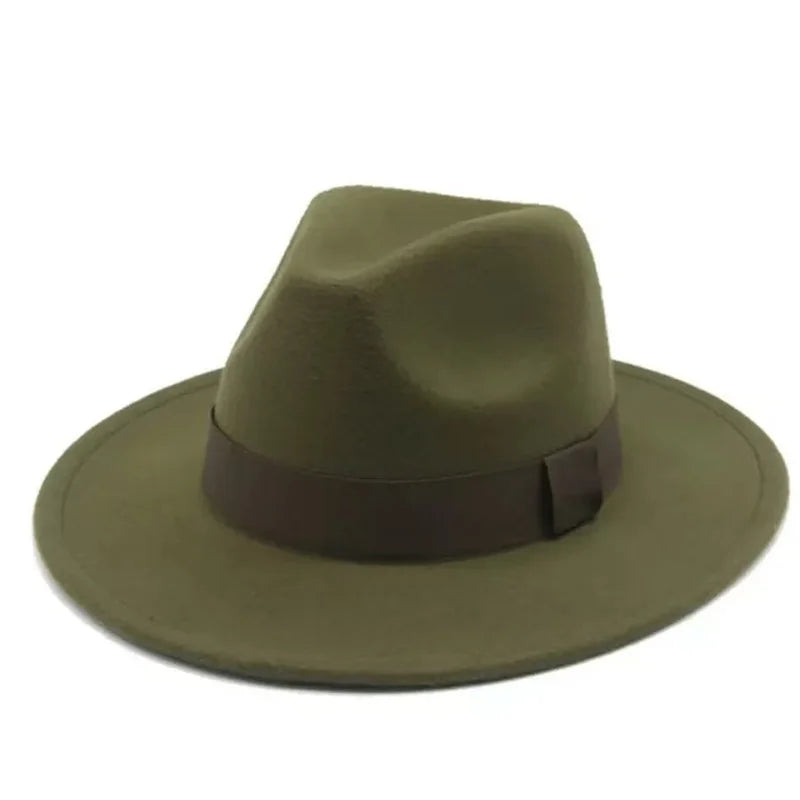 Chapeau Fedora Femme Chapeaux d'hiver pour femmes Bande de ruban Chapeau homme Large bord Classique Beige Mariage Eglise Chapeau melon Nouvelle casquette chapeau femme