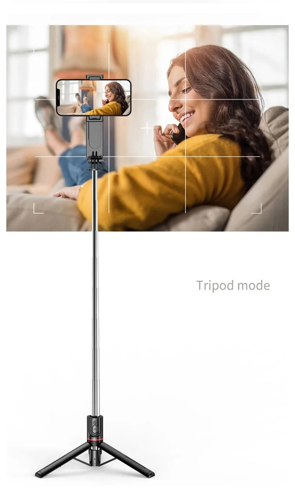 Wireless Bluetooth Selfie Stick Foldable Portable Tripods with Fill Light Shutter Remote Control For Smartphone Video Recording
