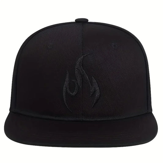 Unisex Flame Embroidery Hip-hop Hats Spring Autumn Outdoor Adjustable Casual Baseball Caps Trucker Caps Sunscreen Hat