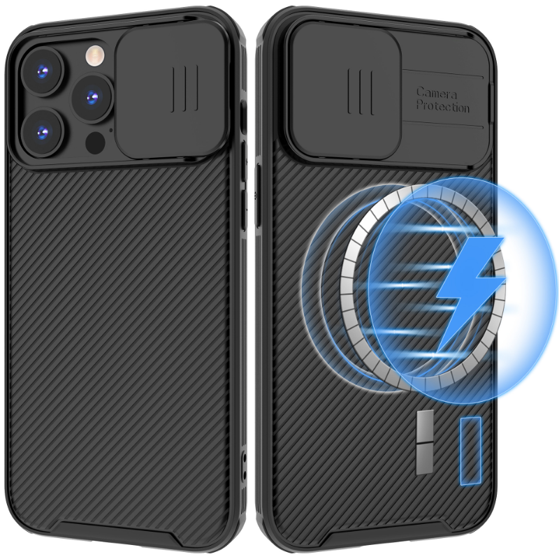 Magnetische Hülle für iPhone 17 16 16e 15 14 13 12 11 Pro Max mit Schiebekameraabdeckung