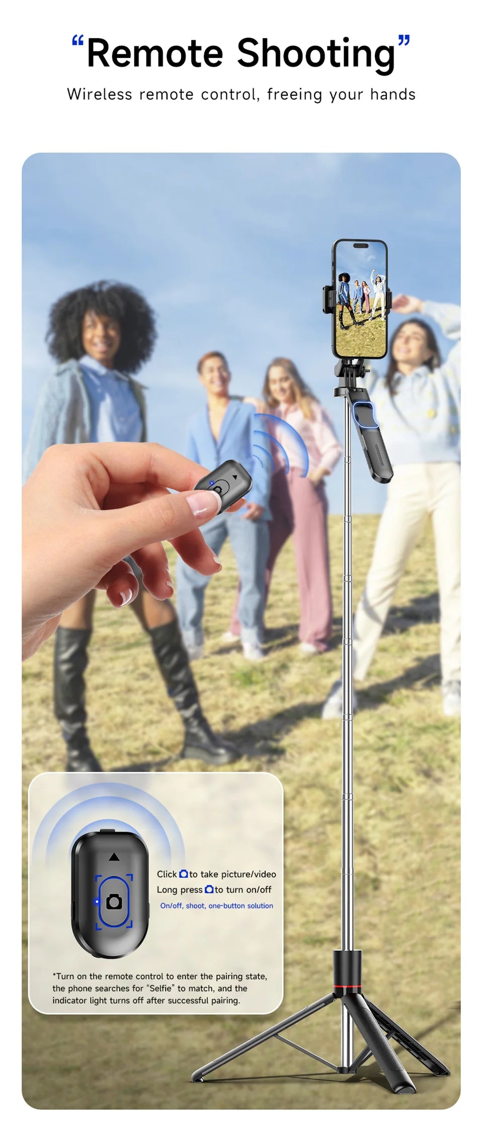 FGCLSY Telescopic Selfie Stick Tripod Monopod Stand Mobile Phone Support Wireless Gimbal Stabilizer For iPhone Android Holder