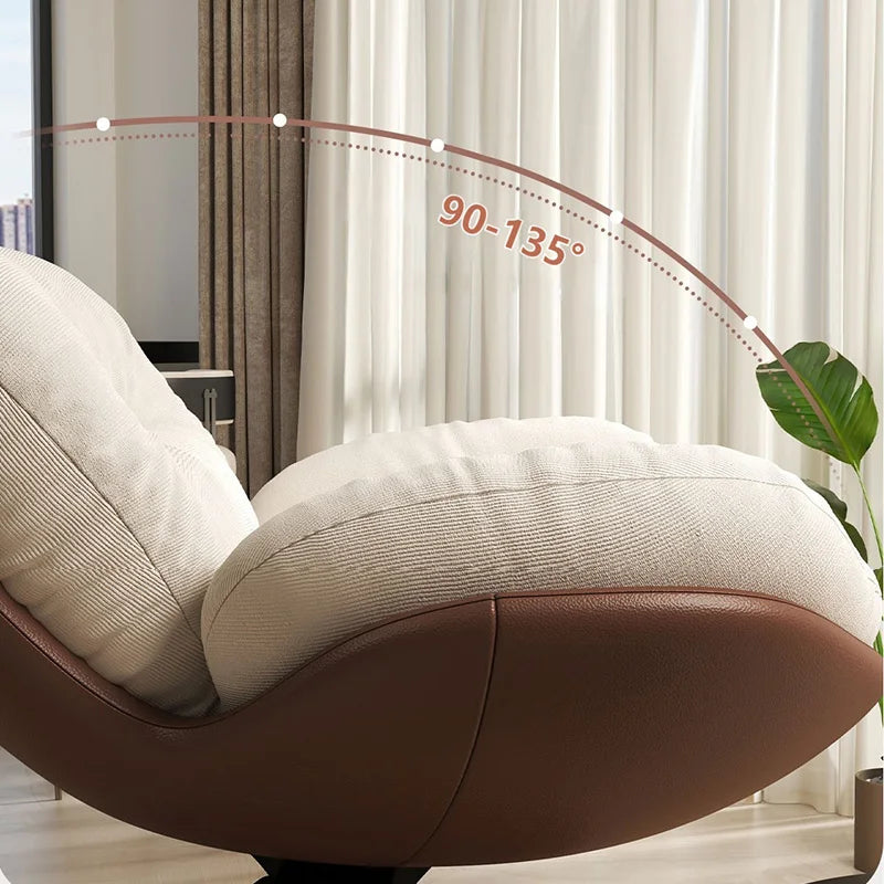 Luxuriöser Wohnzimmer Sessel Weich Liegender Relaxsessel für Zuhause Höhenverstellbar Moderner Schlafzimmer Drehstuhl Sofasessel Möbel