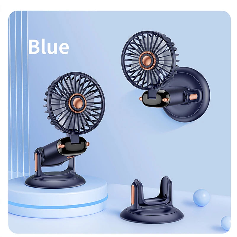 Mini ventilateur portable 3000 mAh pliable, à poser sur un bureau, à suspendre autour du cou, 5 vitesses, rechargeable par USB, support de téléphone, écran d'affichage