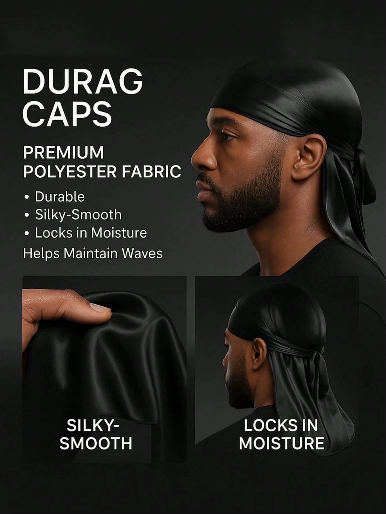 Unisex Seidiger Langschwanz-Durag Piratenhut Turban Modische Kopftücher Mütze Bandana Damen Herren Kopfbedeckungen Kappen Hijab Haarschmuck