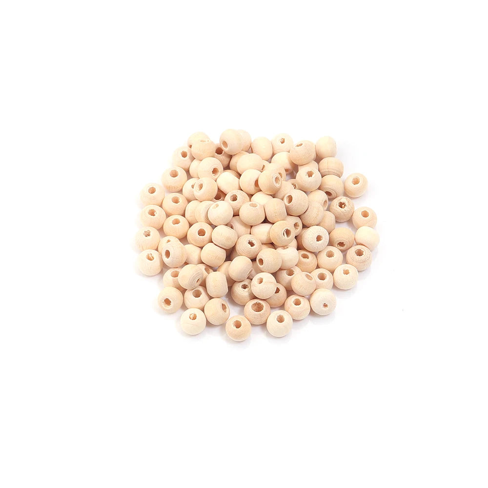 30-100 pièces/lot Perles rondes en bois couleur bûche 6/8/10/12/14/16/18/20/25/30mm Perles entretoises lâches pour accessoires de fabrication de bijoux DIY