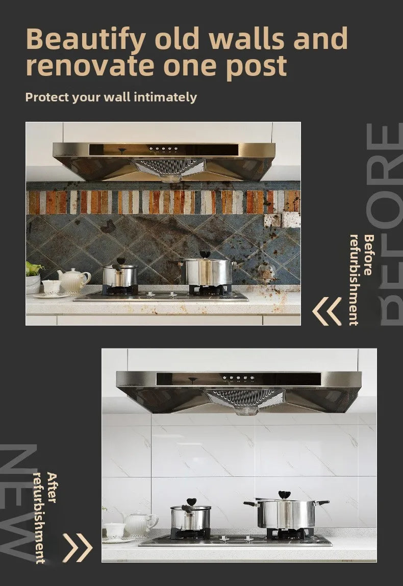 Simulated Thick Marble Tile Wall Sticker PVC Waterproof Self-adhesive Living Room Toilet Kitchen Home Floor Sticker