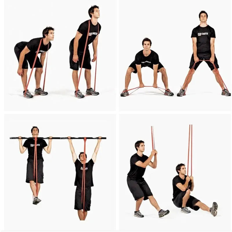Ensemble de bandes de résistance robustes, en latex, élastiques pour Pilates, entraînement, fitness, aide aux tractions, musculation, exercice