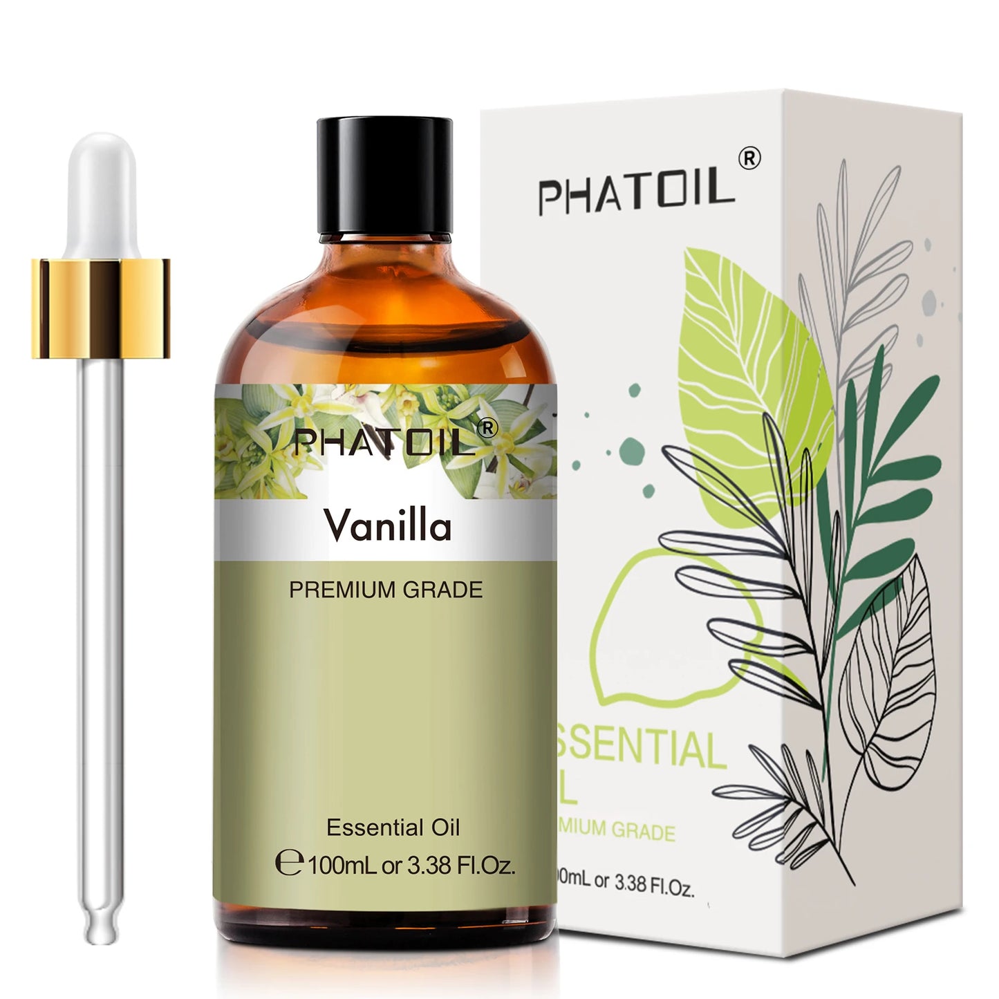 PHATOIL 100ml Eukalyptus Ätherisches Öl für die Haut Lavendel Vanille Jasmin Zitrone Bergamotte Aromaöl für Aromatherapie und Kerzenherstellung