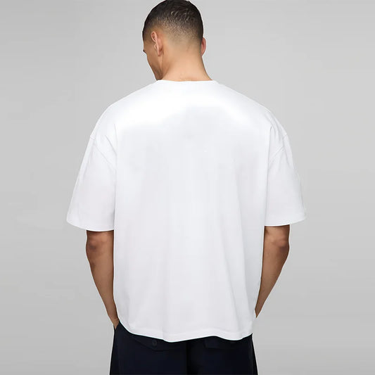 Oversized Boxy Dropped Shoulders Mens Running T-shirts 100% Cotton Heavyweight Half Sleeve Sports T Shirts Casual Gym Clothing
