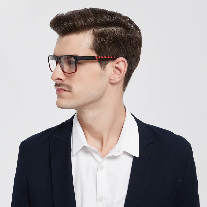 3-Pack Men's Blue Light Blocking Reading Glasses, Classic Square Frame Anti-Fatigue Computer Reader Eyeglasses