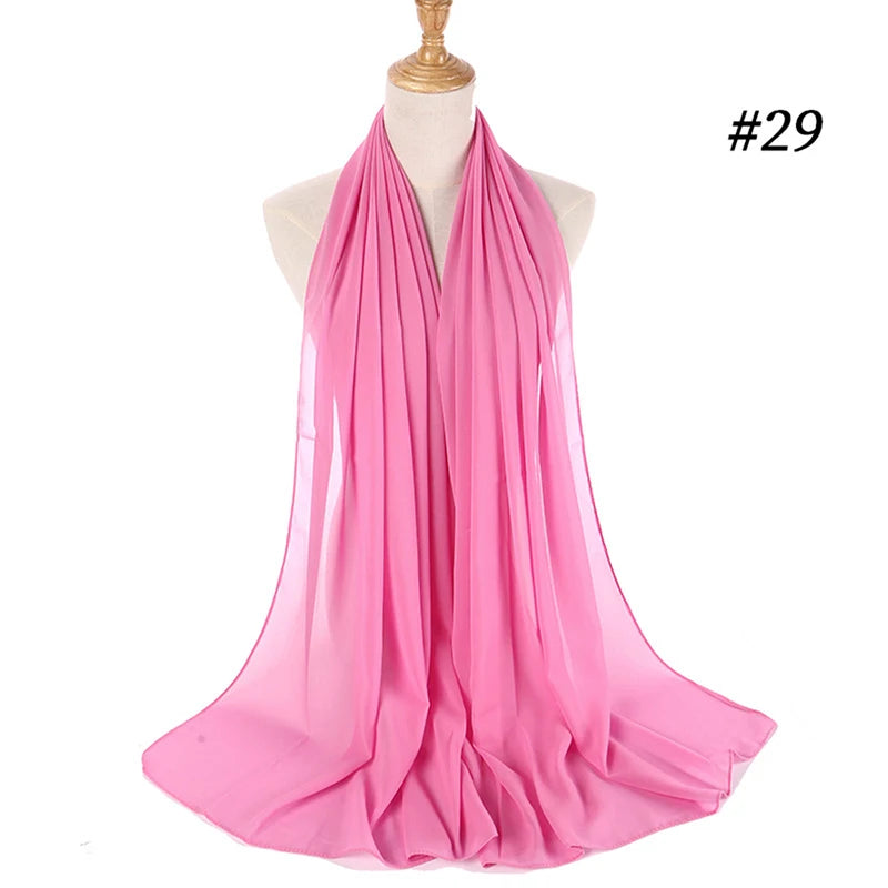 Hijab musulman en mousseline pour femmes, écharpe en mousseline bulle, voile pour femmes, musulmanes, islamiques, de couleur unie, malaisiennes, écharpes foulard musulman