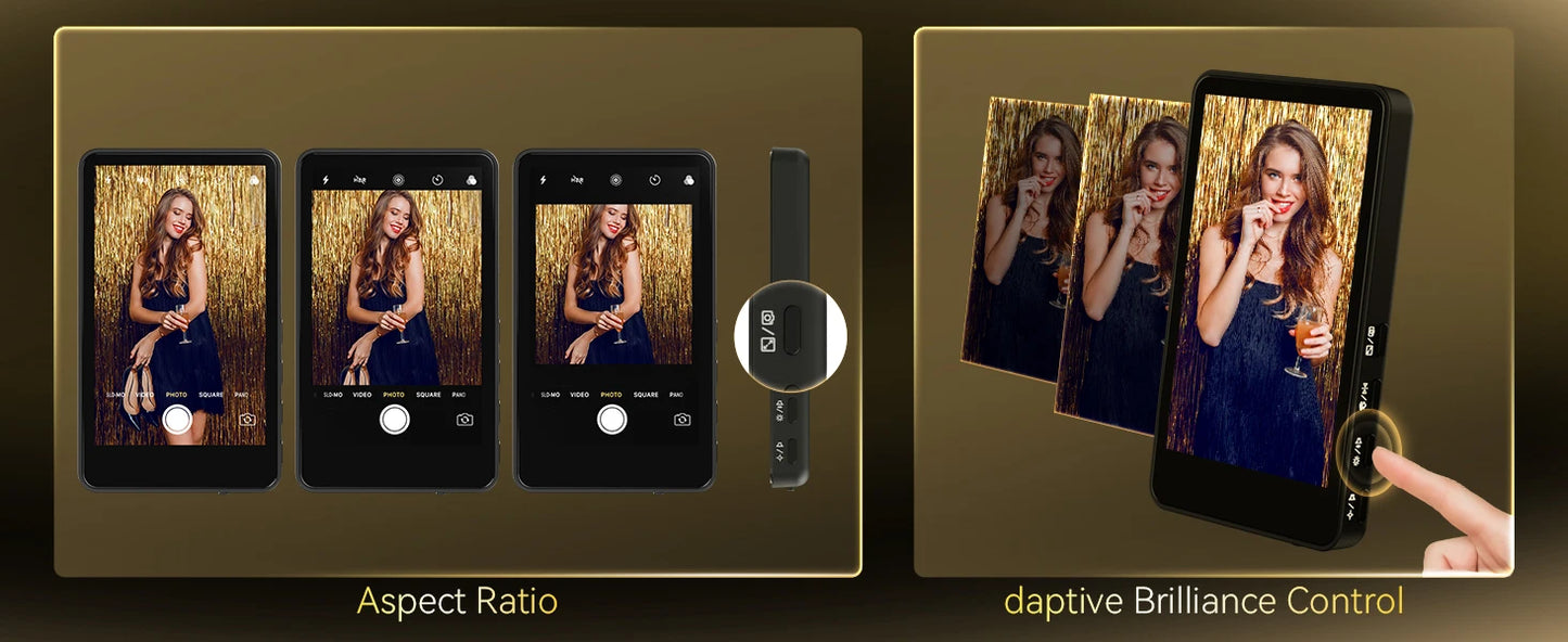 4K Magnetic Selfie Monitor Wireless Back Camera Screen 164FT Remote Control for Live Streaming Vlog Video Recording