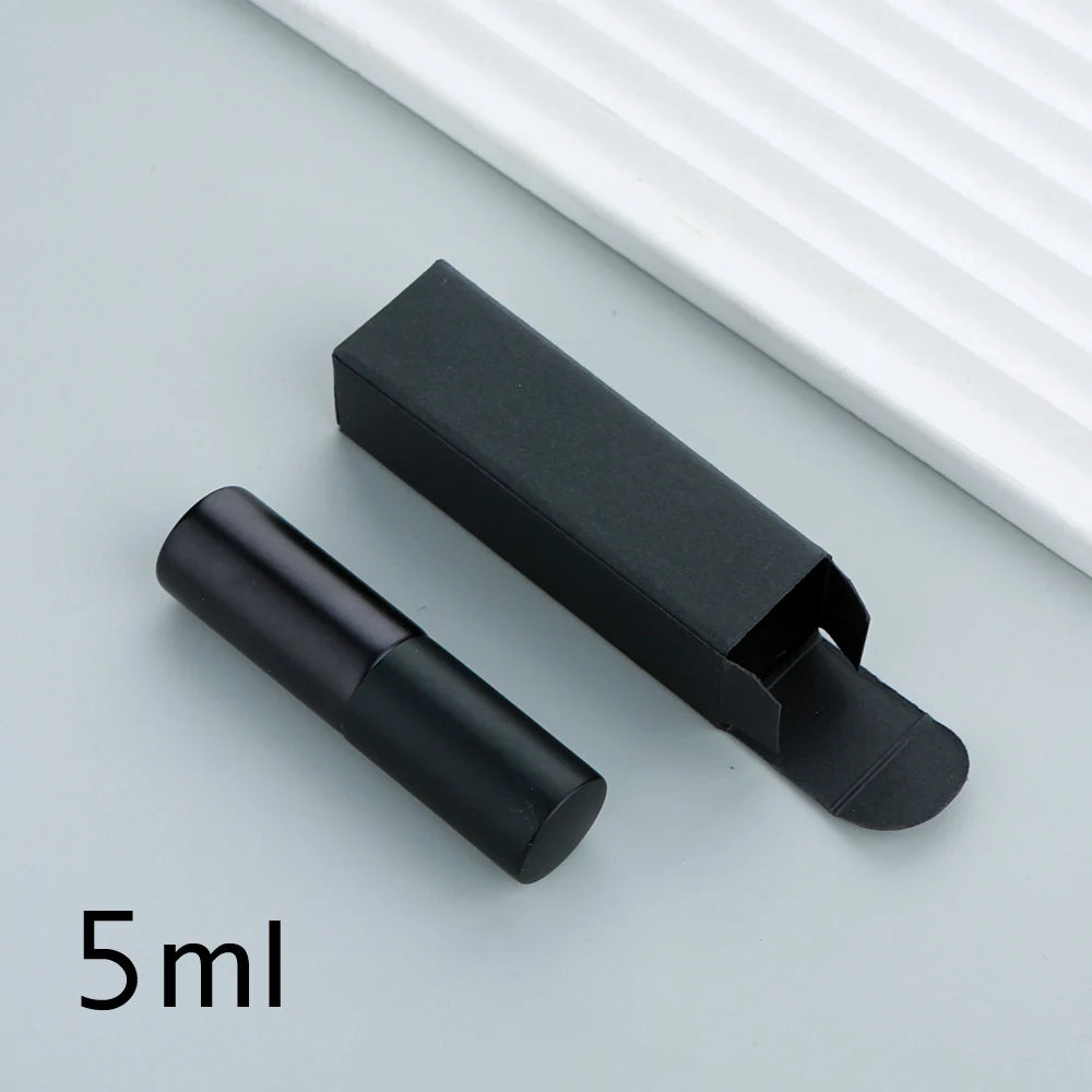 50/100 Stück 5ml 10ml Matt Schwarzer Parfümflakon Mit Verpackung Atomizer Leere Parfüm-Probenflaschen Benutzerdefiniertes LOGO Extra Bezahlen