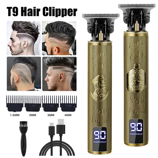 Vintage Haarschneidemaschine T9 Haarschneider USB Schnellladung Rasierer Barbier Kabelloser Haartrimmer für Herrenbarbiere