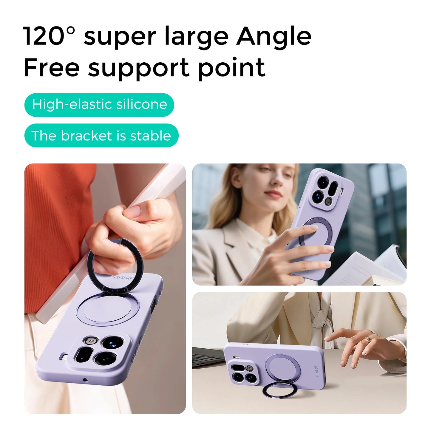 Pour étui OPPO Find X9 Pro en silicone liquide doux au toucher avec support magnétique pour anneau et doublure en fourrure, coque de téléphone portable souple