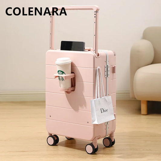 COLENARA Gepäck Neu 20"24" Herren Aluminiumrahmen Boarding Box Damen ABS + PC Trolley Koffer "26 Zoll Handgepäck Reisekoffer