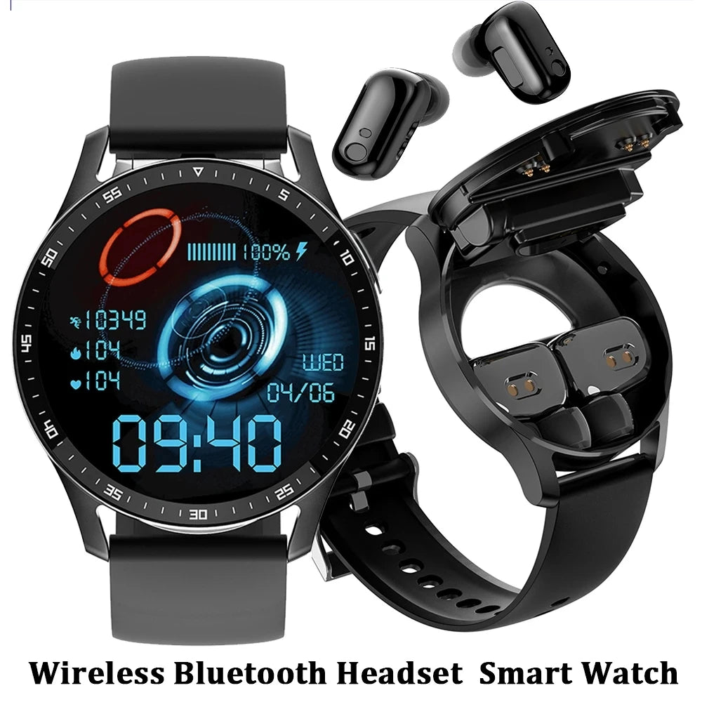Montre Intelligente 2 en 1 X7 avec Écouteurs Montre Connectée Écouteurs Bluetooth TWS Moniteur de Fréquence Cardiaque et de Pression Artérielle Montre Sport Montre Fitness