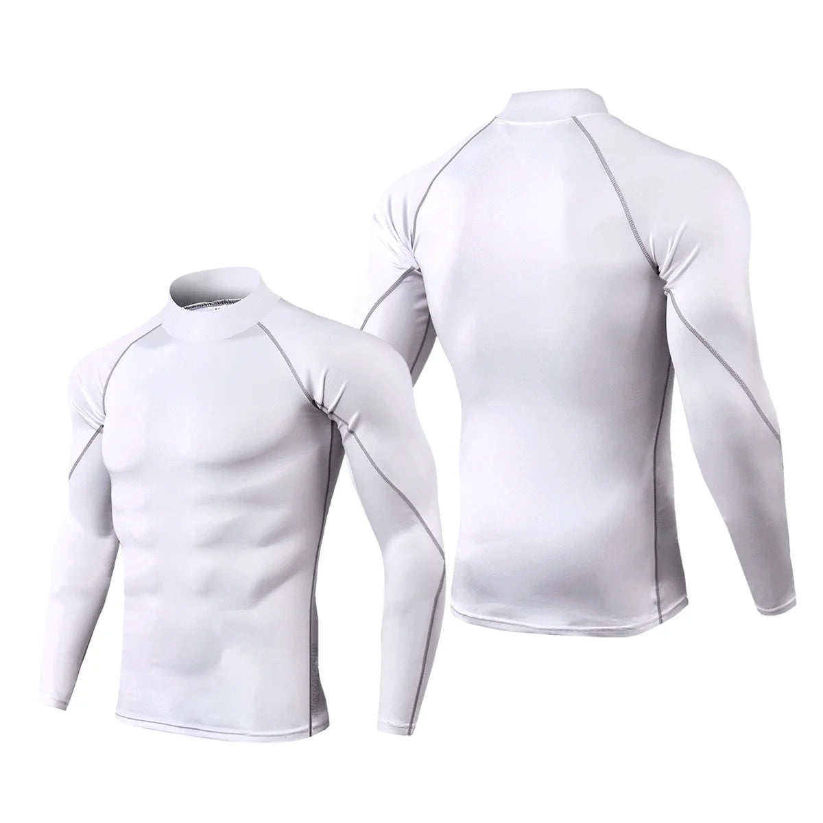 Sport T-Shirt Herren Kompressions Laufshirt Elastisches Langarm Fitness Sport-Top Gym Workout Unterhemd Sportbekleidung