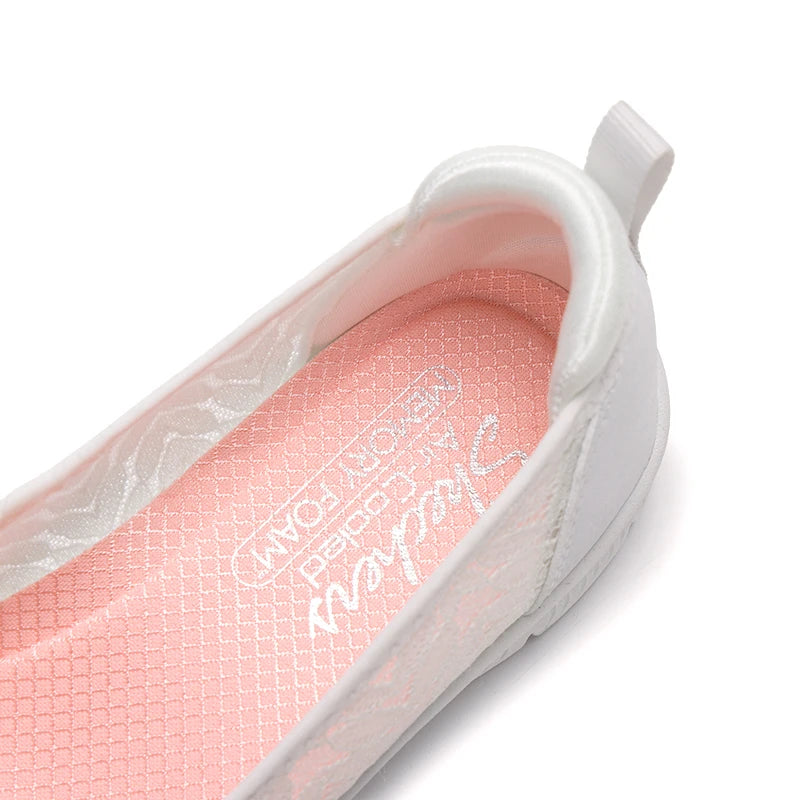 Skechers Damen Be-Cool Freizeitschuhe Flache Slipper Mesh Atmungsaktiv Bequem Leicht Alltagsschuhe 100686-Wht