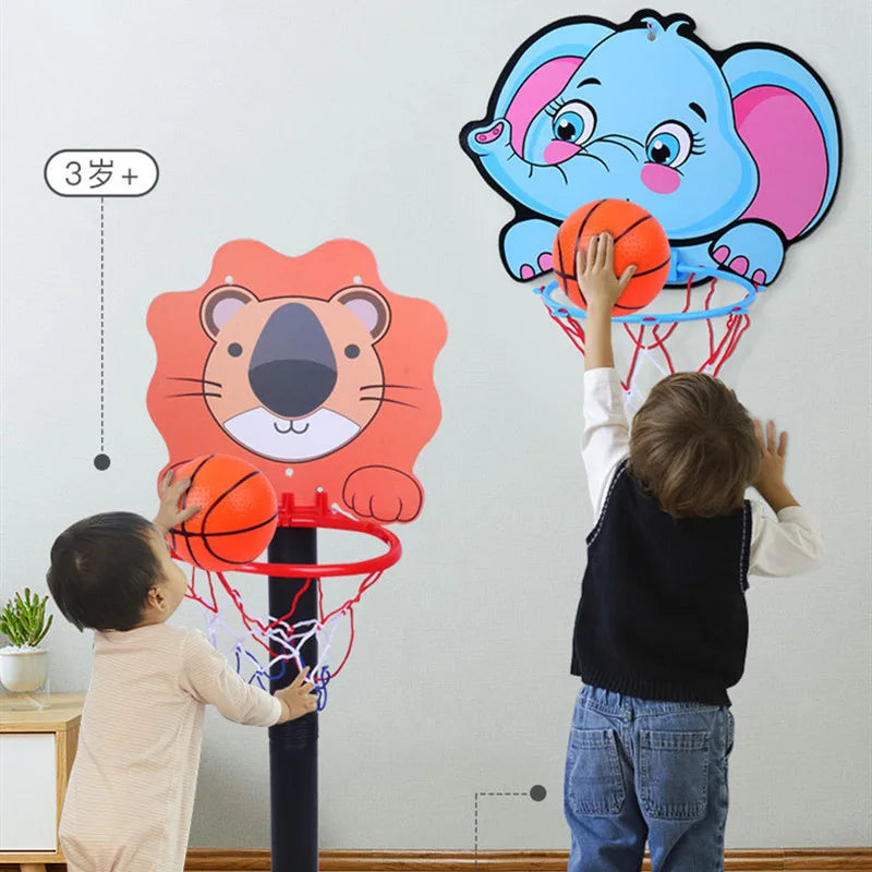 Kit de panier de basket pour enfants, dessin animé, animaux créatifs, support de basket-ball, jeu de sport d'extérieur et d'intérieur pour enfants