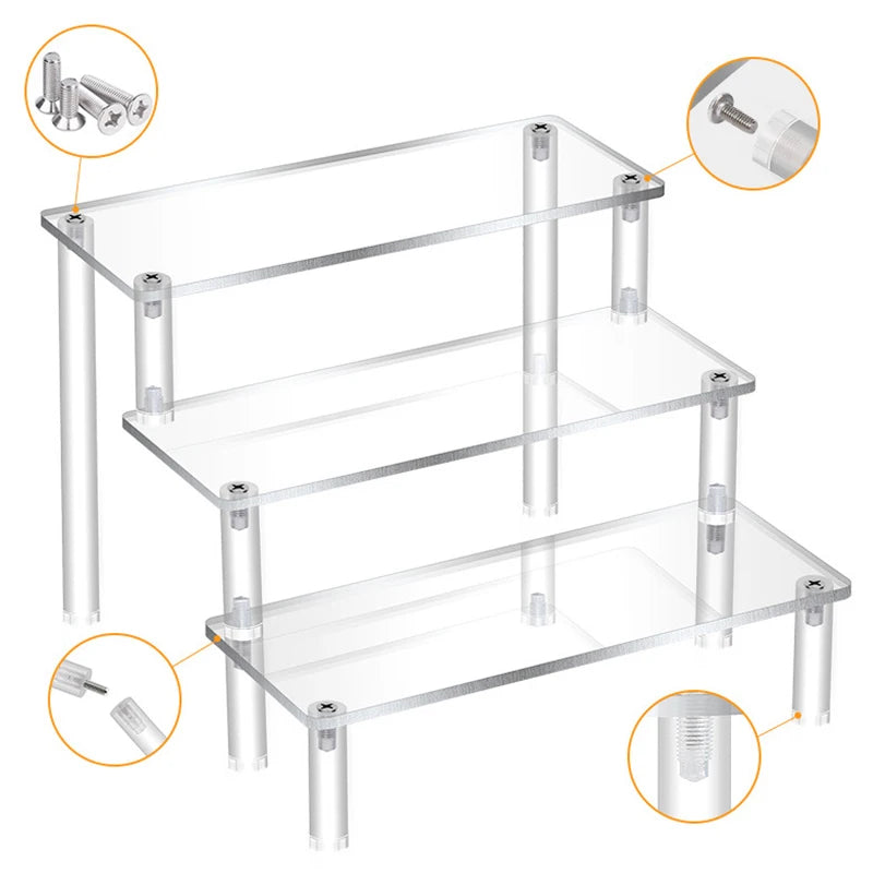 1 Stück mehrschichtiger Acryl-Präsentationsständer Tortenständer hochtransparentes trapezförmiges Ablageregal perfekt für Dessert-Cupcakes