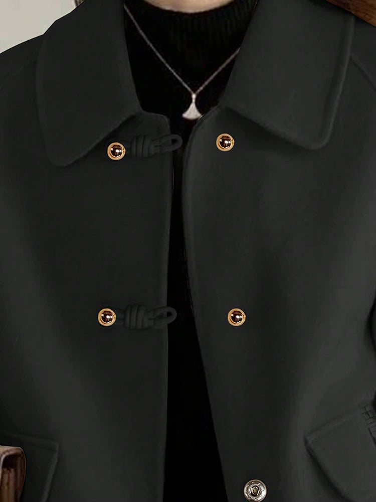 Manteaux courts élégants et unis pour femme, vêtements chauds d'automne et d'hiver, tenues de bureau formelles pour femme, nouveautés en matière de vêtements d'extérieur