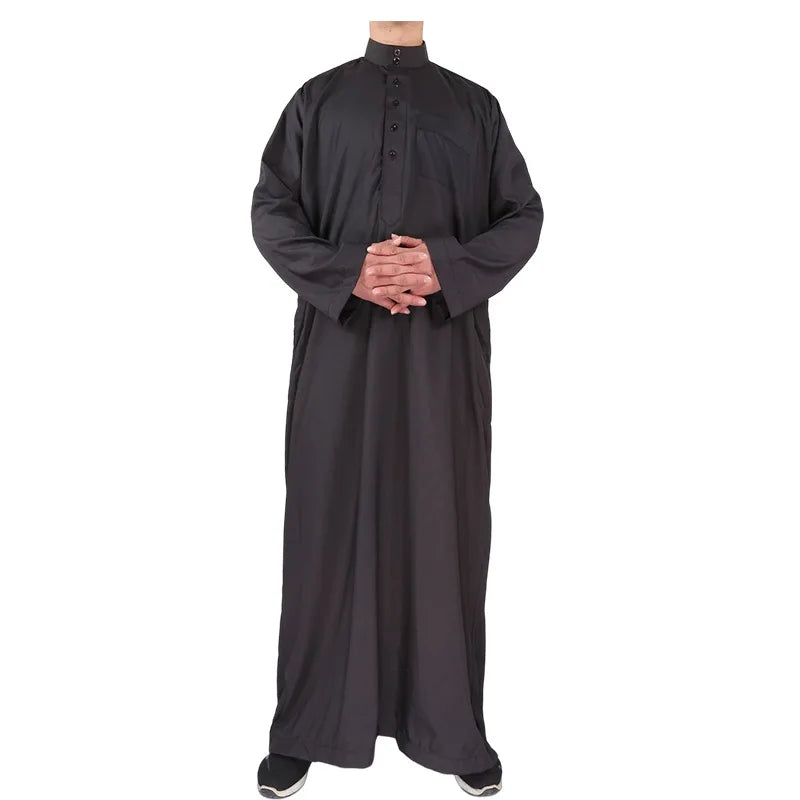 Islamische Kleidung Herren Langarm Locker Muslimische Männer Saudi-Arabien Pakistan Kurta Muslimische Kostüme Muslimisches Kleid Kaftan Thobe
