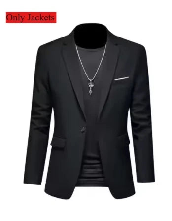 (Jacke + Hose) 2025 Neuer luxuriöser, eleganter Herrenanzug, 2-teiliges Set, modisch, koreanisch, lässig, Slim Fit, für Gesellschaft, Bräutigam, Hochzeit, Smoking