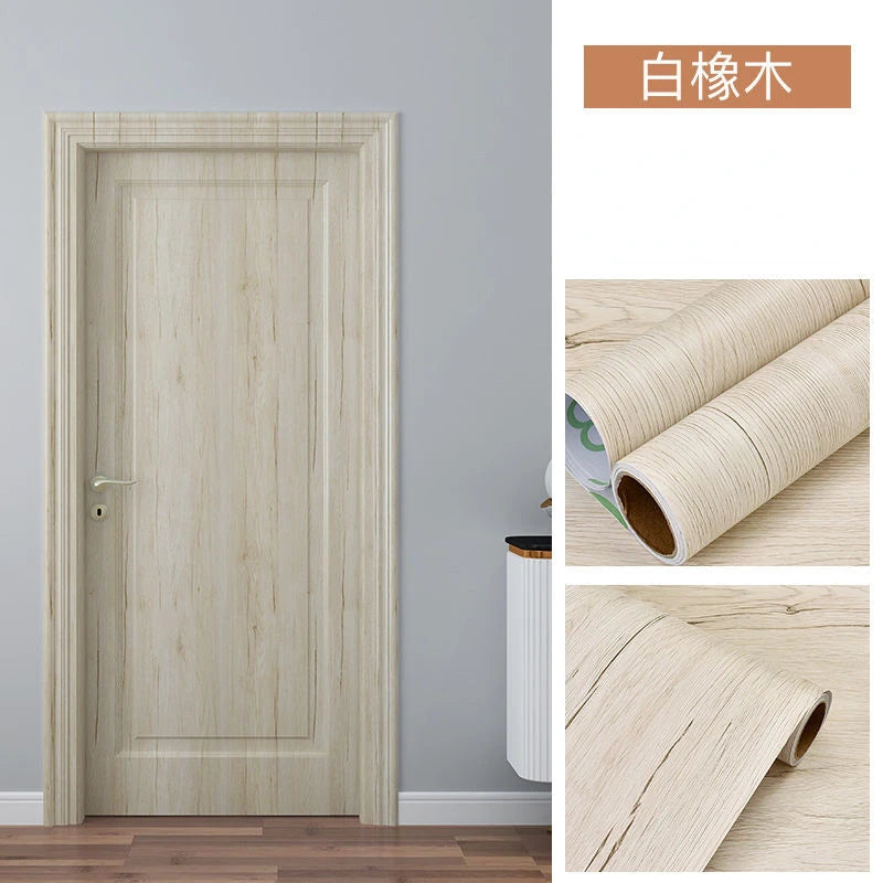 90CM Width Wood Grain PVC Wallpaper for Door Wardrobe Cupboard Table Furniture Waterproof Self Adhesive Stickers Home Decor Film
